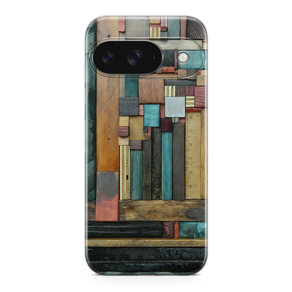 Painted Abstract Wood Sculptures Google Pixel 9 Case