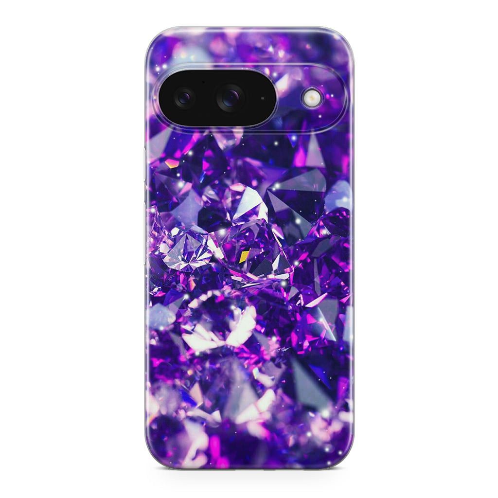 Lila Kristall Google Pixel 9 Hülle