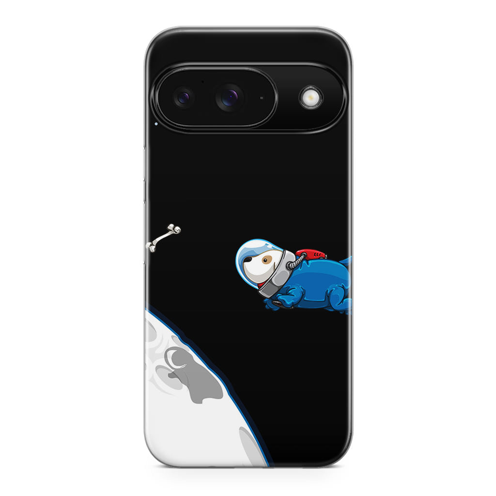 Space Dog Chasing A Bone Google Pixel 9 Case