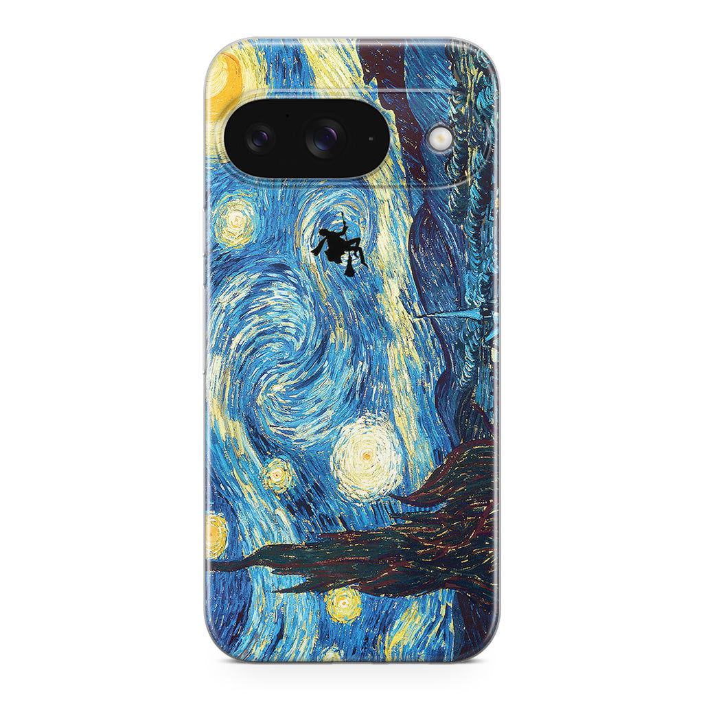 Witch on The Starry Night Sky Google Pixel 9 Case