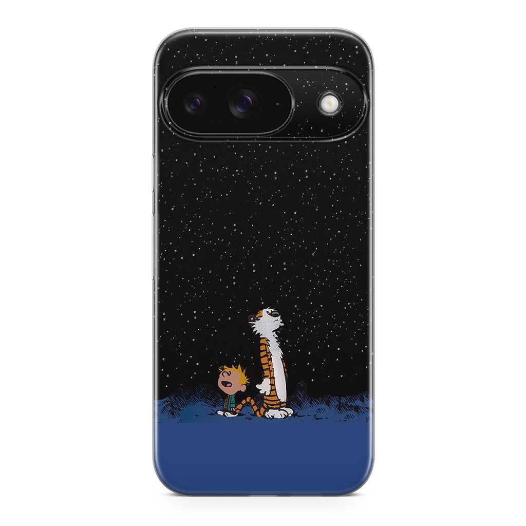 Calvin and Hobbes Space Google Pixel 9 Case