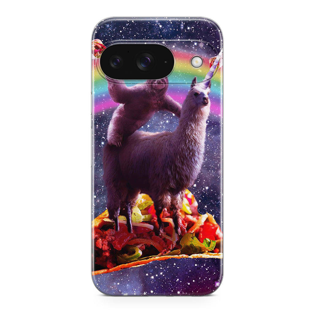 LLama And Sloth On Space Google Pixel 9 Case