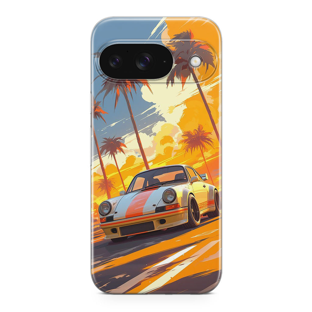 Turbo Dreams in Neon Palms Google Pixel 9 Hülle
