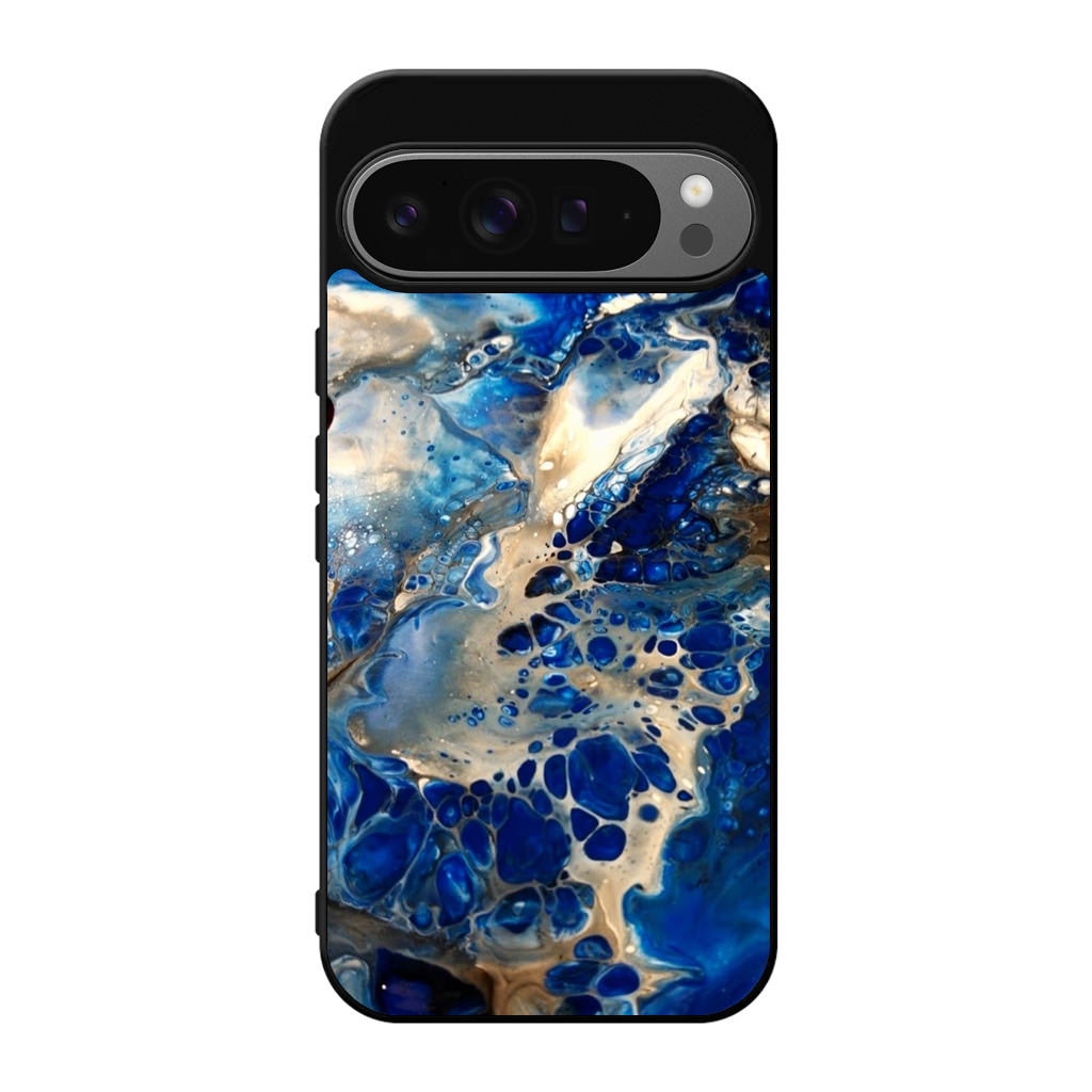 Abstract Golden Blue Paint Art Google Pixel 9 Pro / Pixel 9 Pro XL Case