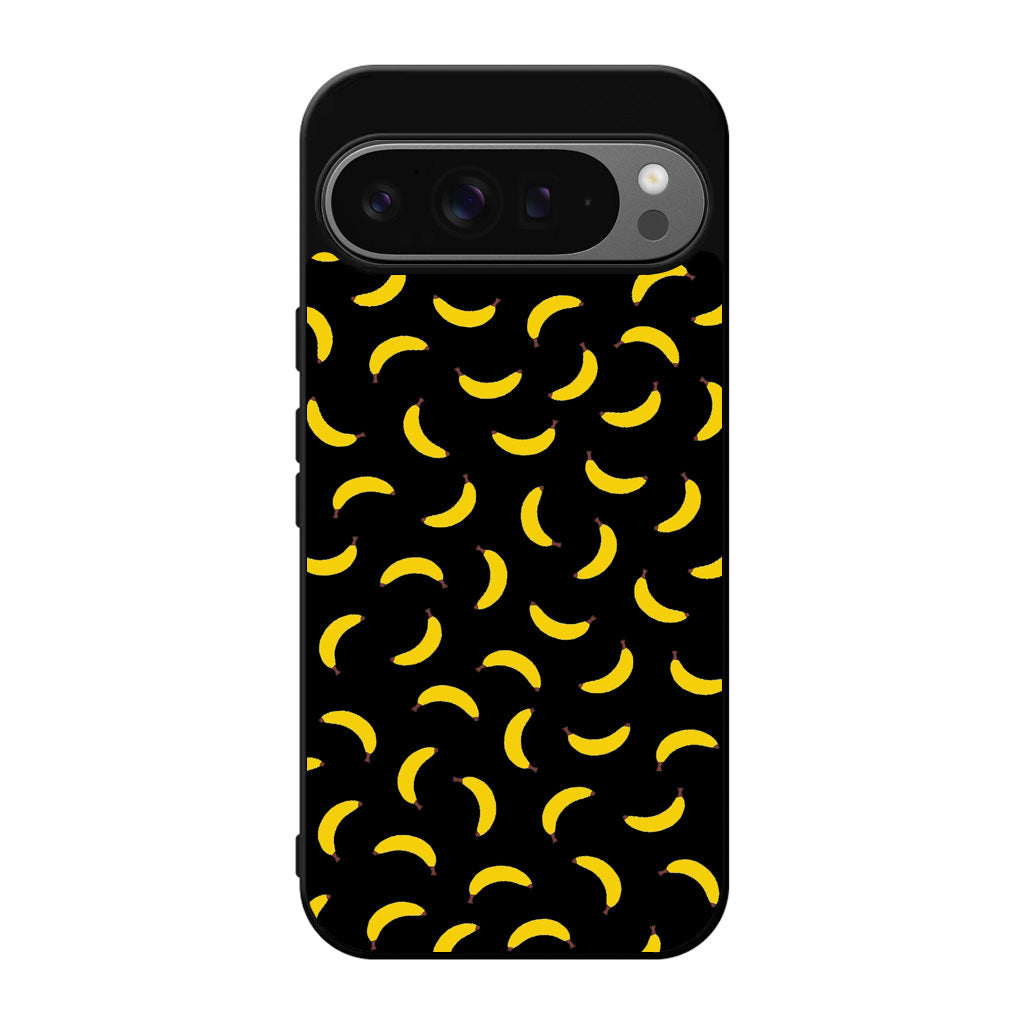 Bananas Fruit Pattern Black Google Pixel 9 Pro / Pixel 9 Pro XL Case