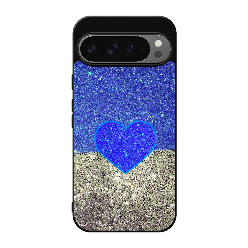 Love Glitter Blue and Grey Google Pixel 9 Pro / Pixel 9 Pro XL Case