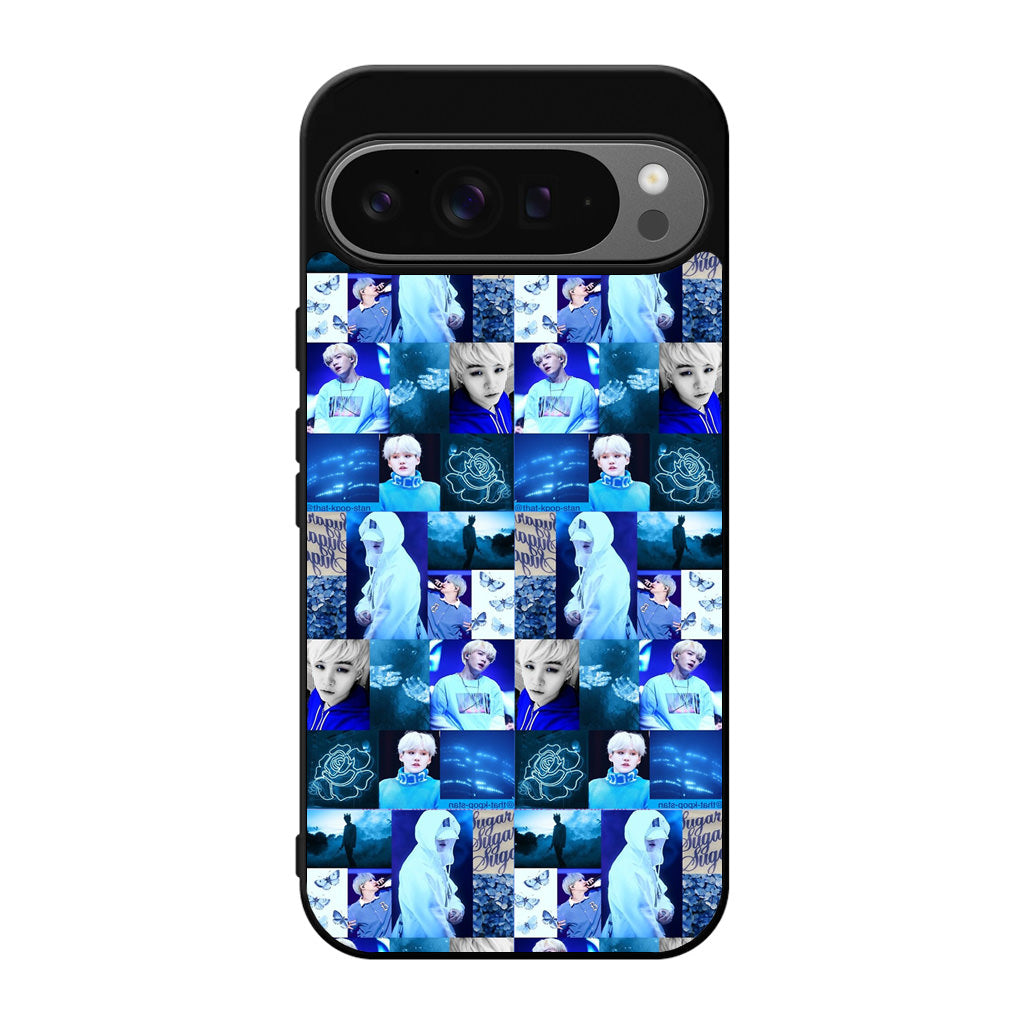 BTS Suga Blue Aesthetic Collage Google Pixel 9 Pro / Pixel 9 Pro XL Case