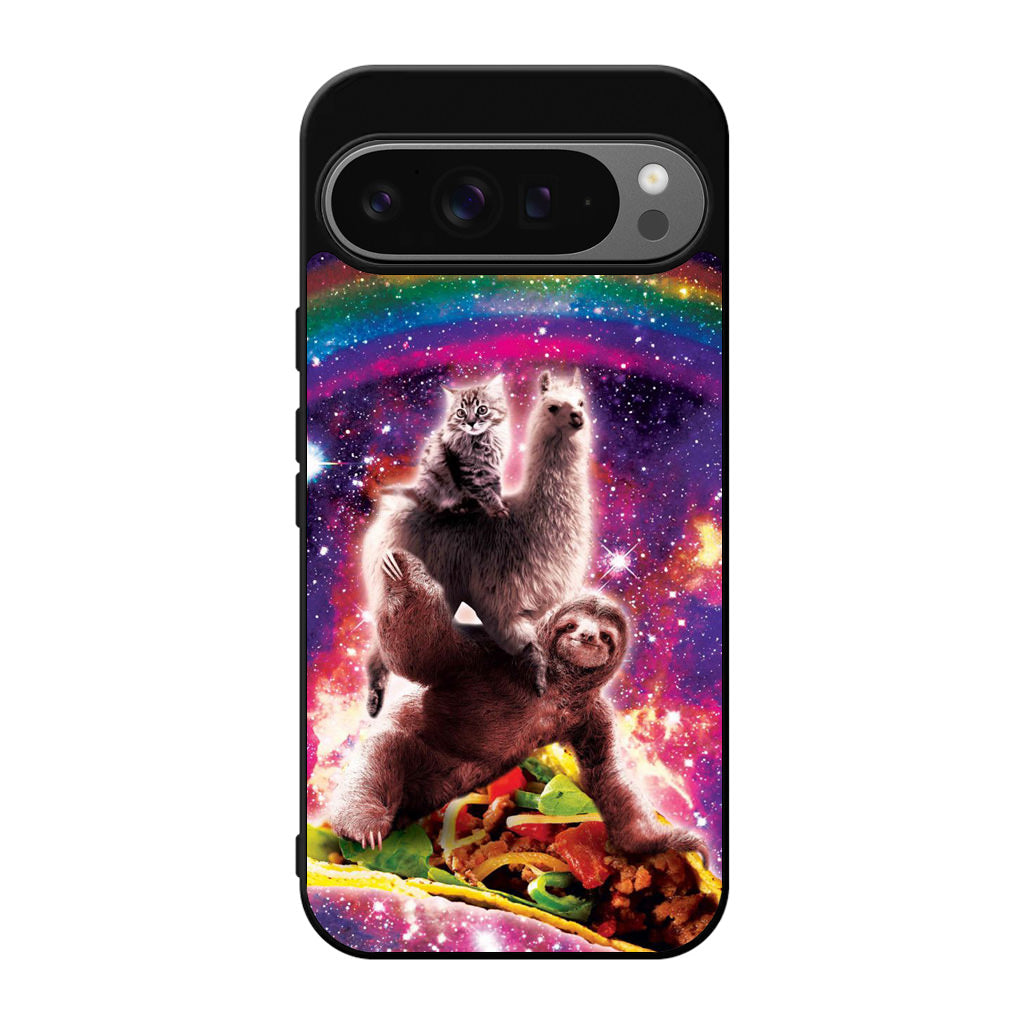 LLama Sloth And Cat Playing Together Google Pixel 9 Pro / Pixel 9 Pro XL Case