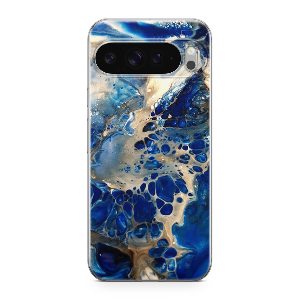 Abstract Golden Blue Paint Art Google Pixel 9 Pro / Pixel 9 Pro XL Case