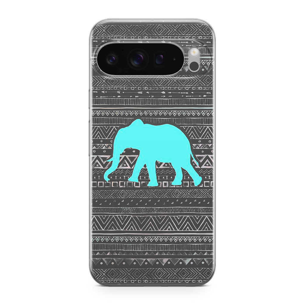 Aztec Elephant Turquoise Google Pixel 9 Pro / Pixel 9 Pro XL Case