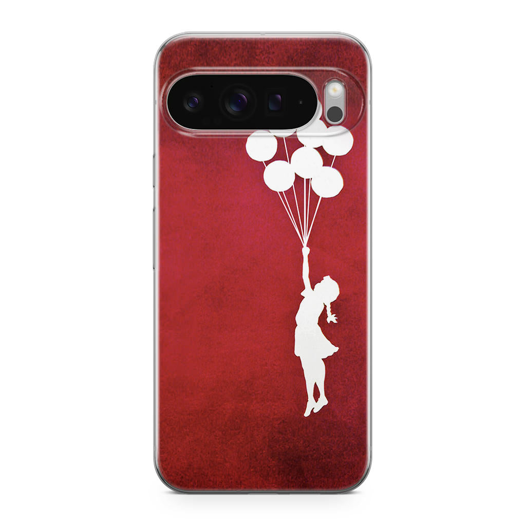 Banksy Girl With Balloons Red Google Pixel 9 Pro / Pixel 9 Pro XL Case