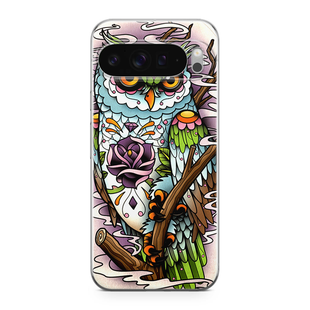 Sugar Skull Owl Tattoo Google Pixel 9 Pro / Pixel 9 Pro XL Case