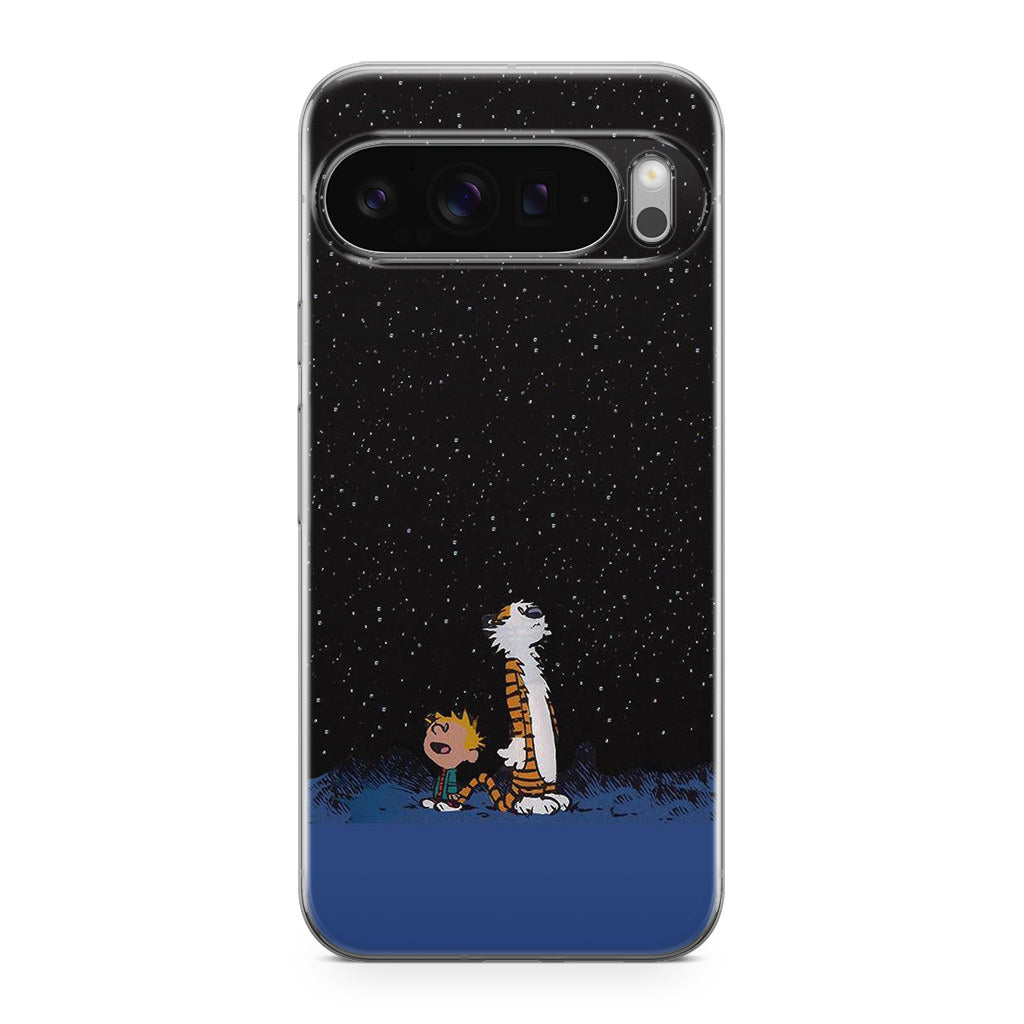 Calvin und Hobbes Weltraum Google Pixel 9 Pro / Pixel 9 Pro XL Hülle