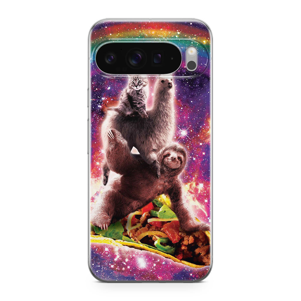 LLama Sloth And Cat Playing Together Google Pixel 9 Pro / Pixel 9 Pro XL Case