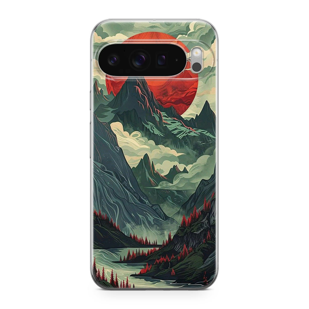 Crimson Moon Over Silent Peaks Google Pixel 9 Pro / Pixel 9 Pro XL Case
