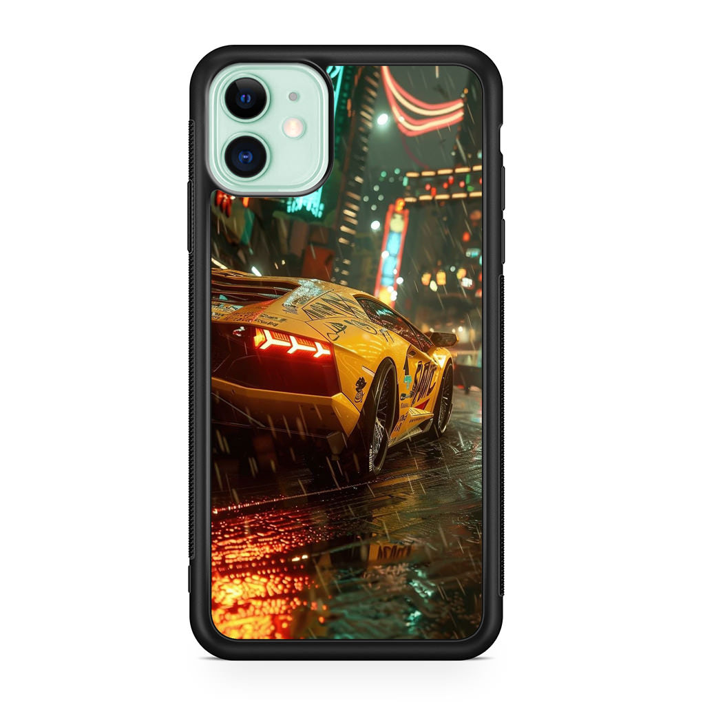 Night Drift Thunder Neon Streets iPhone 11 Case