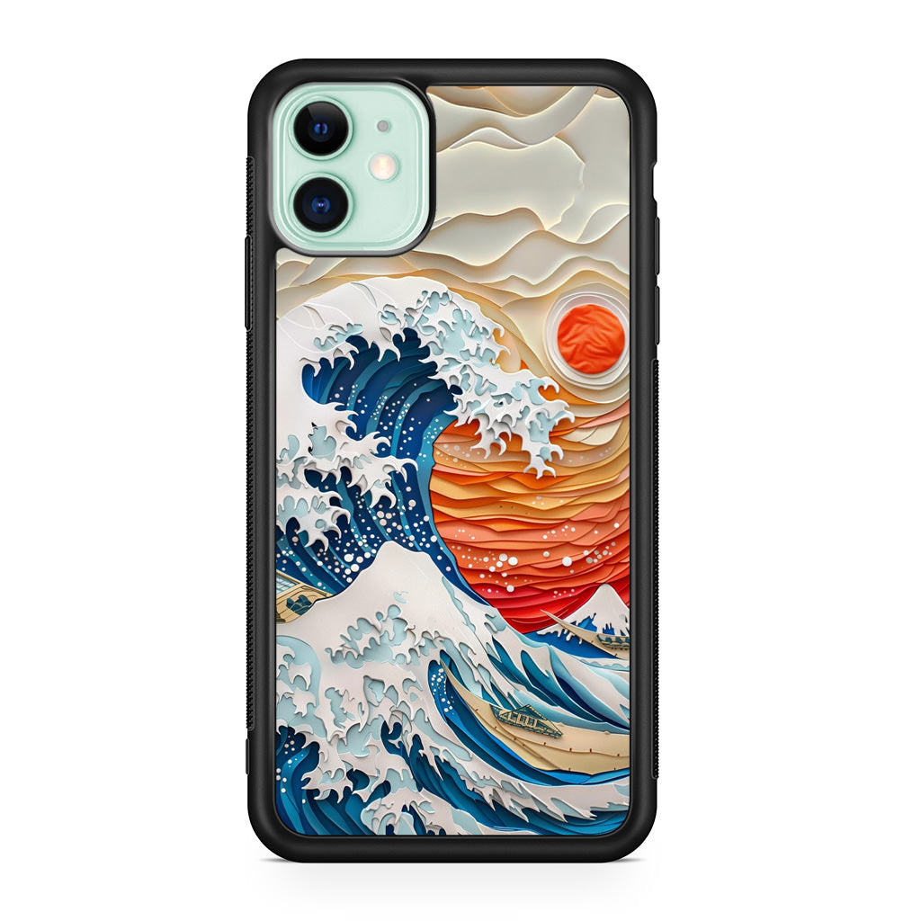 The Great Wave Off Paper Art iPhone 12 Case