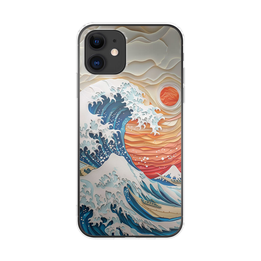 The Great Wave Off Paper Art iPhone 12 Case