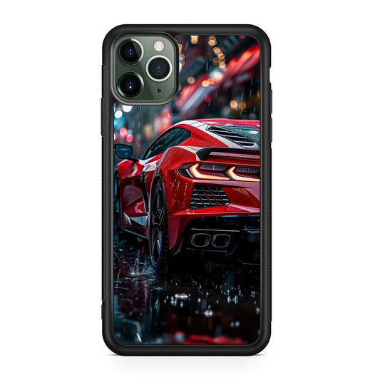 Red Sport Car in the Rain iPhone 11 Pro Max Case