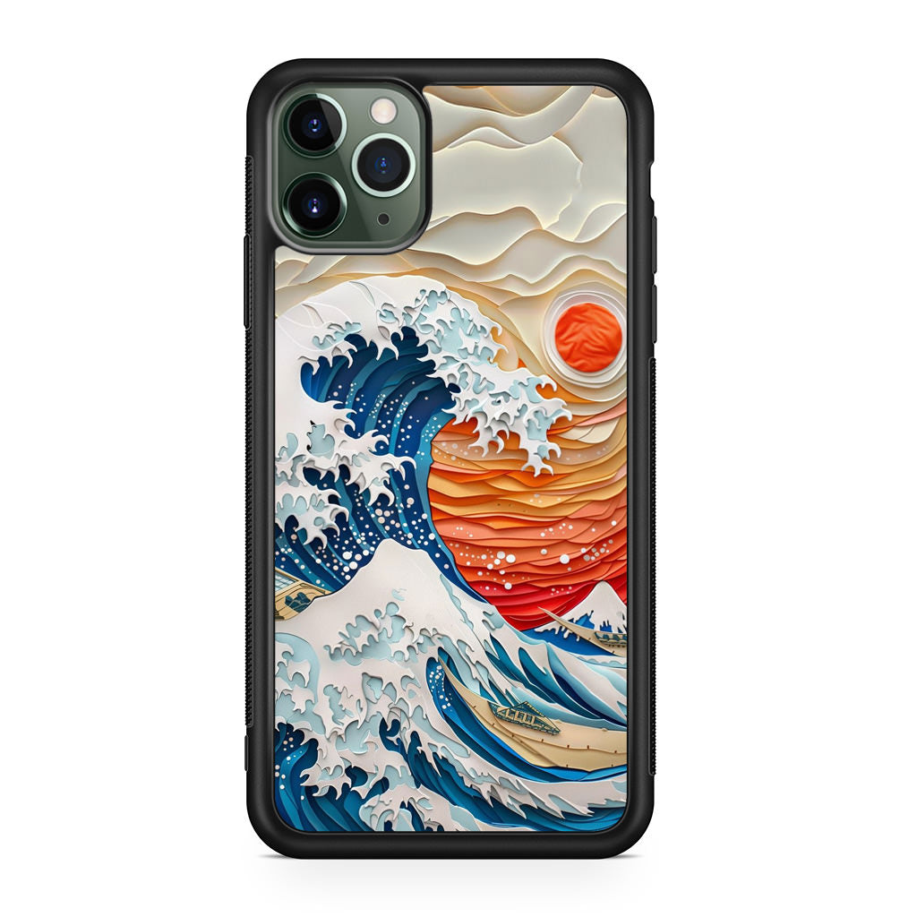 The Great Wave Off Paper Art iPhone 11 Pro Case
