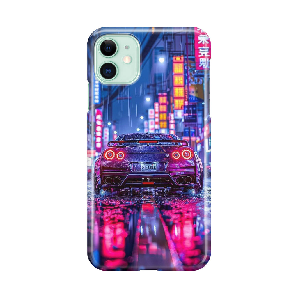 Neon Midnight Drift Tokyo Rain iPhone 12 Case