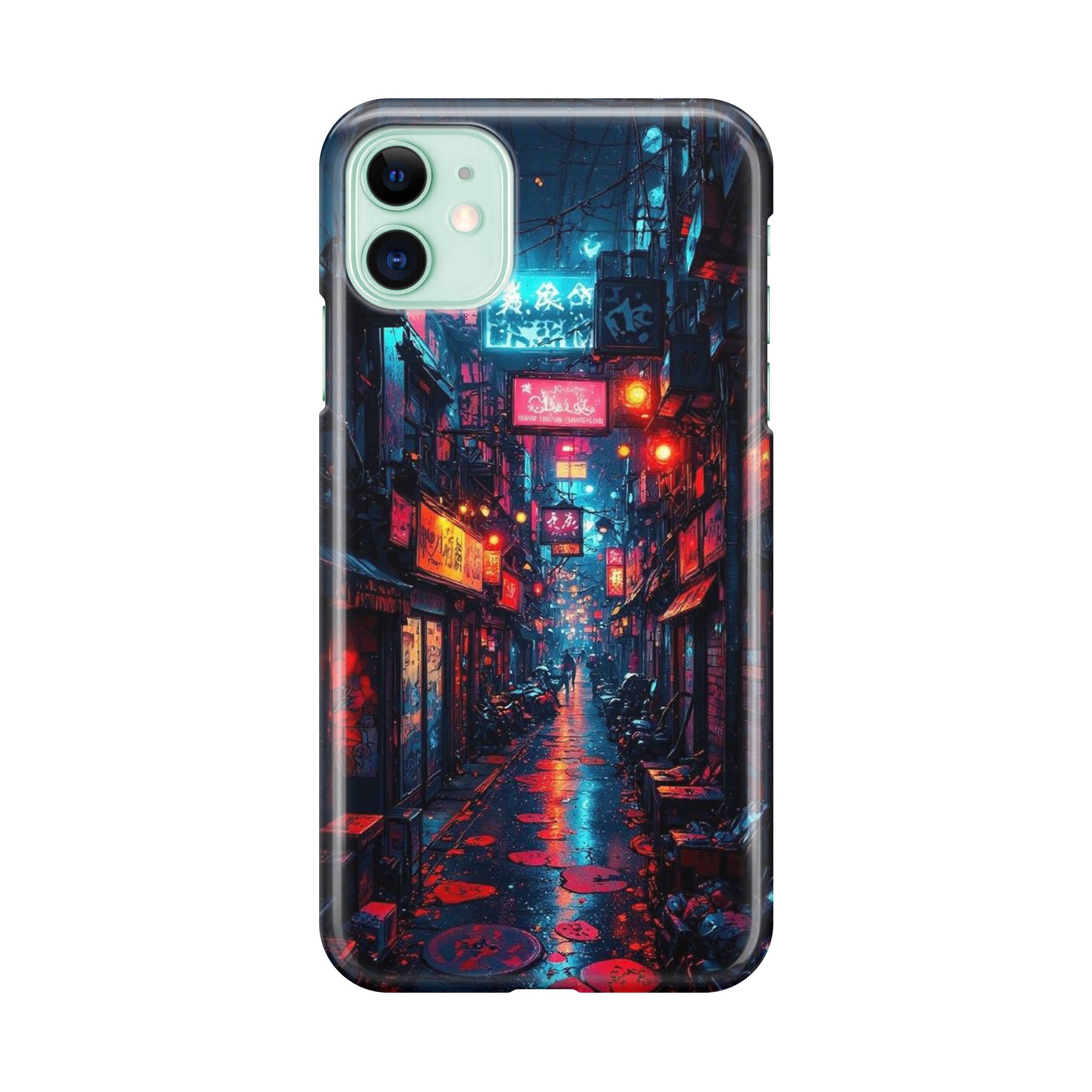 Neonadern der Cyber-Stadt iPhone 12 Hülle