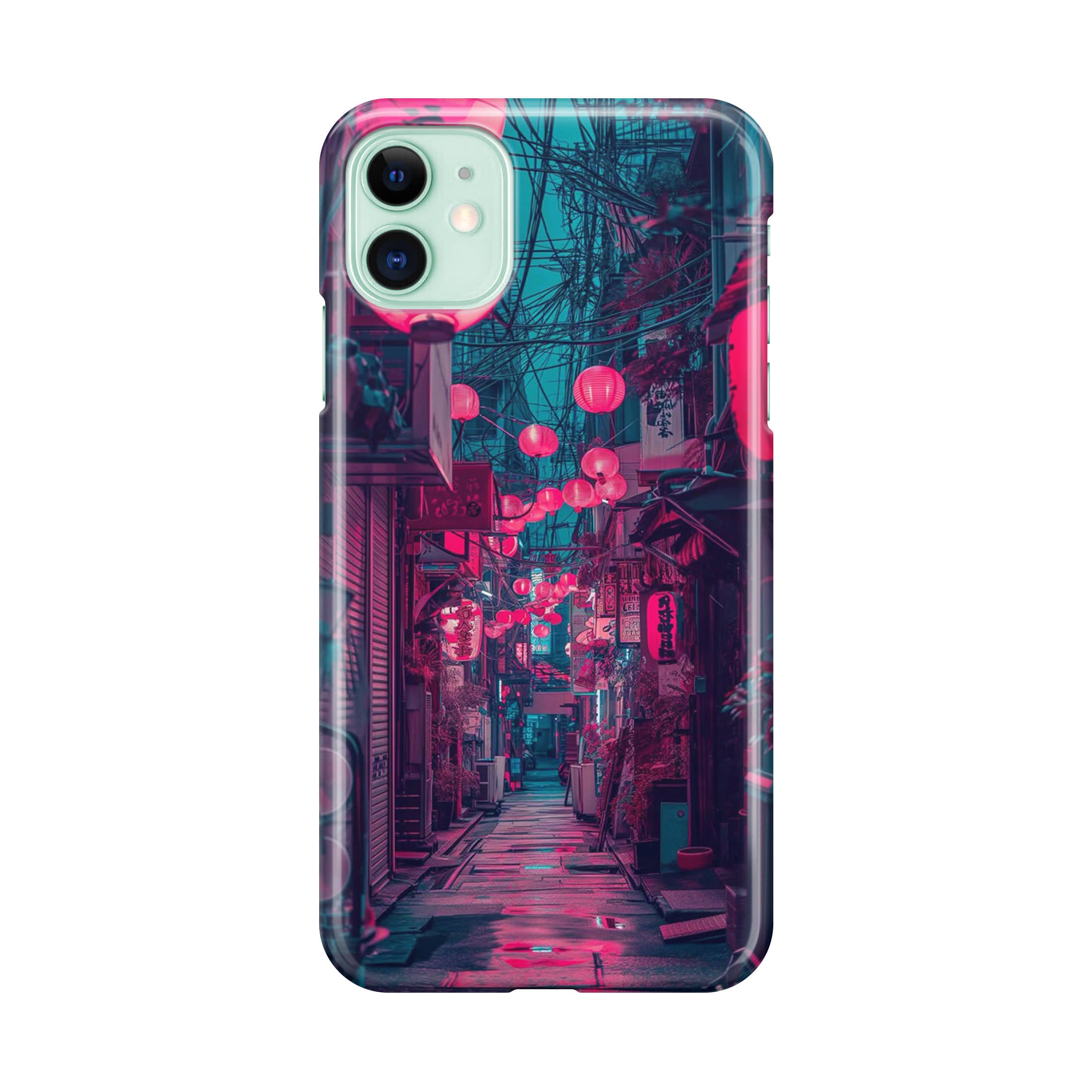 Neonadern des Nachtmarktes iPhone 12 Hülle