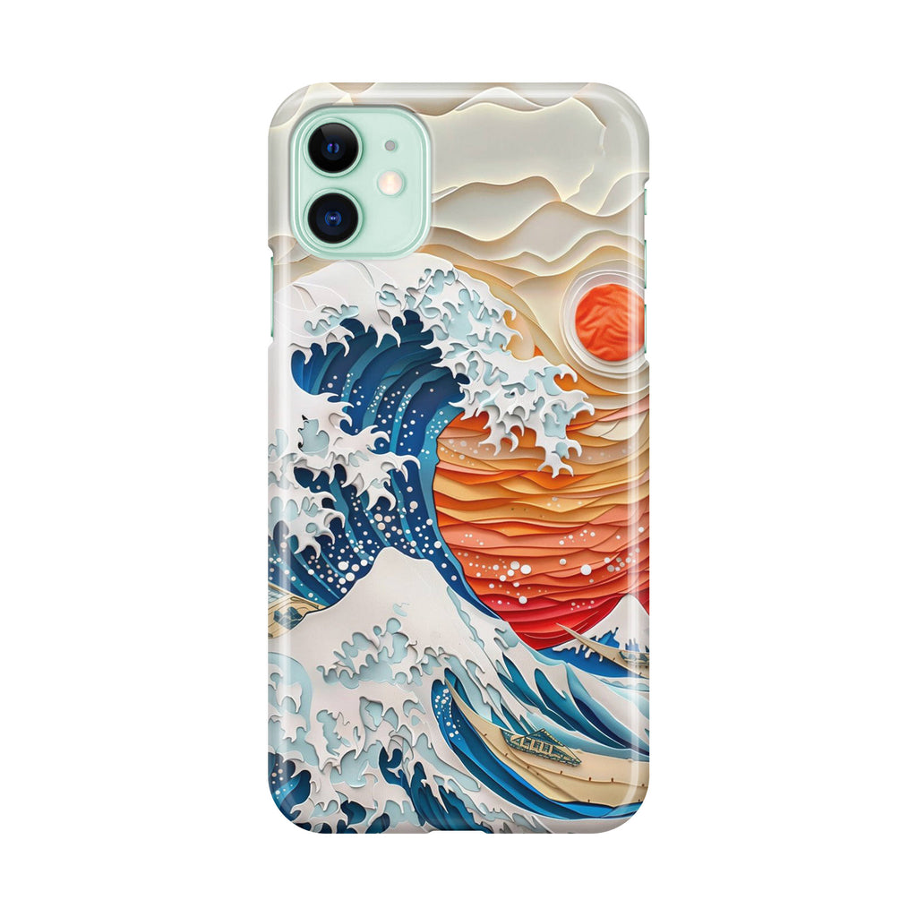 The Great Wave Off Paper Art iPhone 12 Case