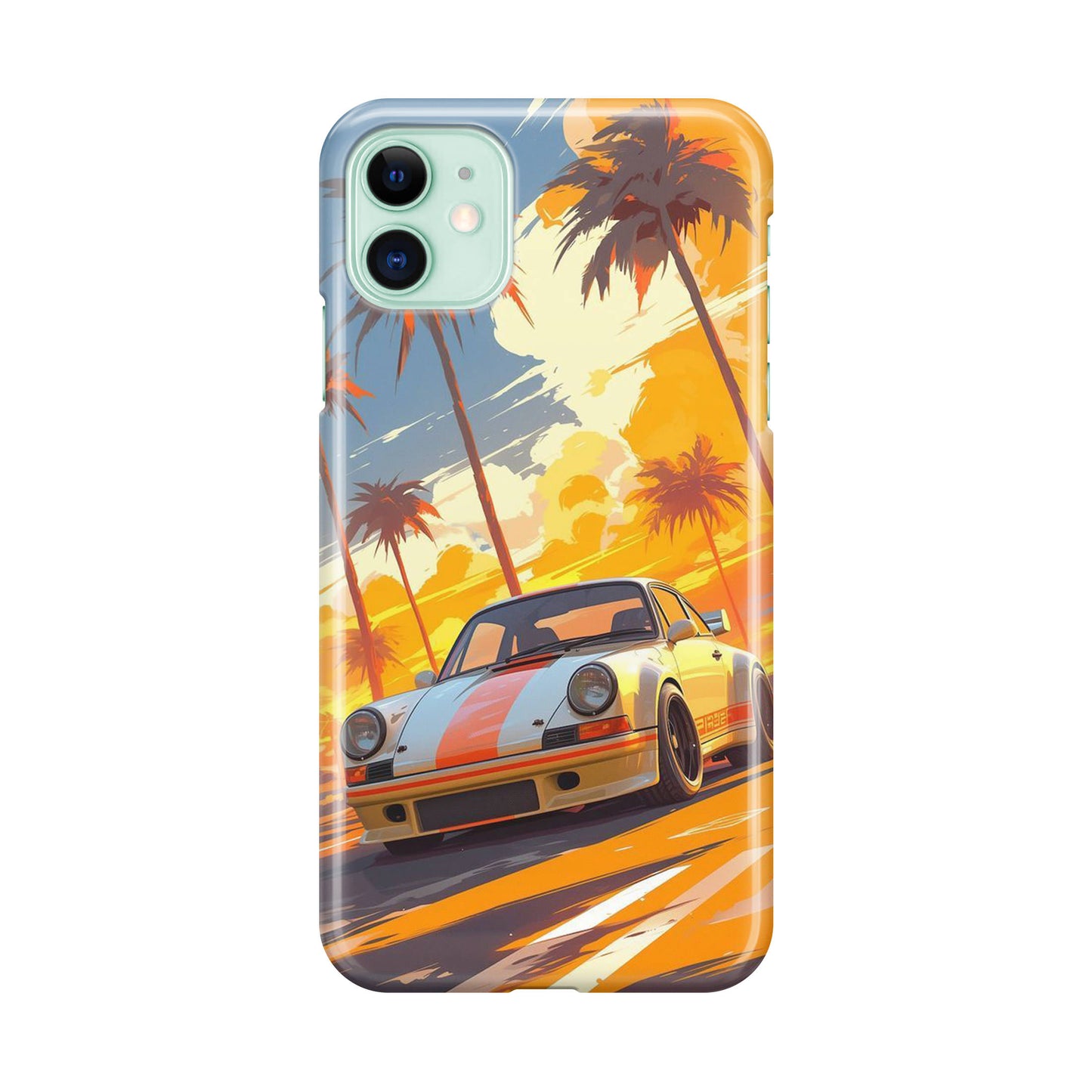 Turbo Dreams in Neon Palms iPhone 11 Case