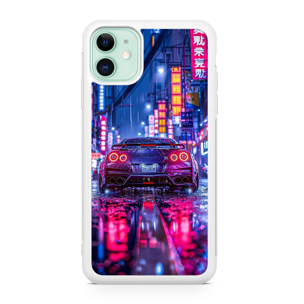 Neon Midnight Drift Tokyo Rain iPhone 11 Case