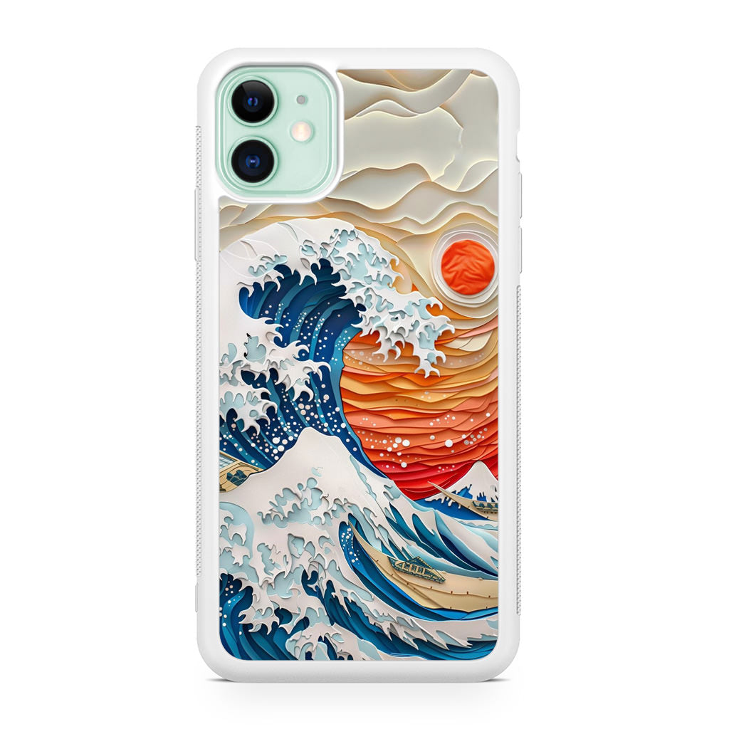 The Great Wave Off Paper Art iPhone 12 Case