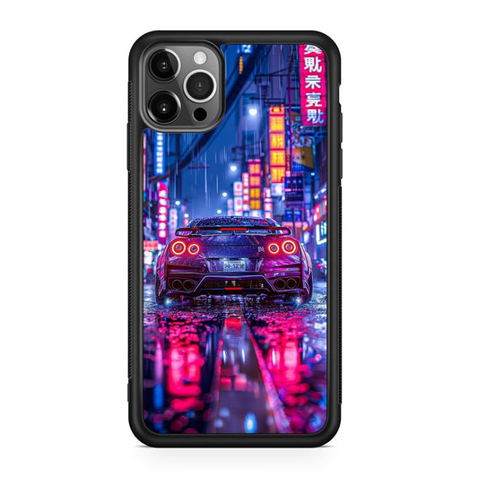 Neon Midnight Drift Tokyo Rain iPhone 12 Pro Case