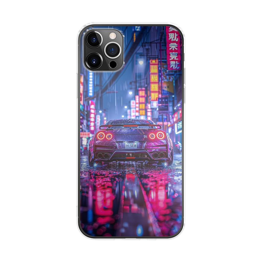 Neon Midnight Drift Tokyo Rain iPhone 12 Pro Case