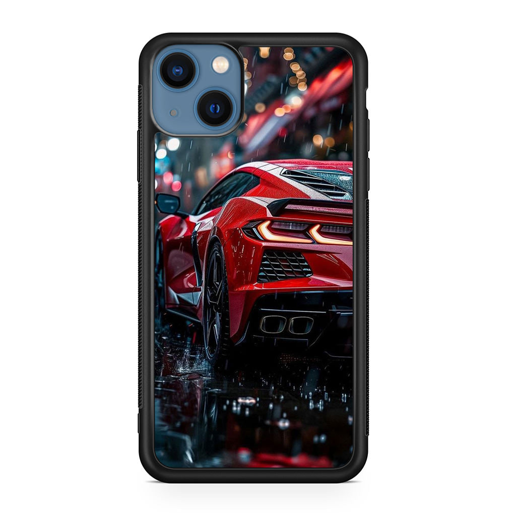 Red Sport Car in the Rain iPhone 13 / 13 mini Case