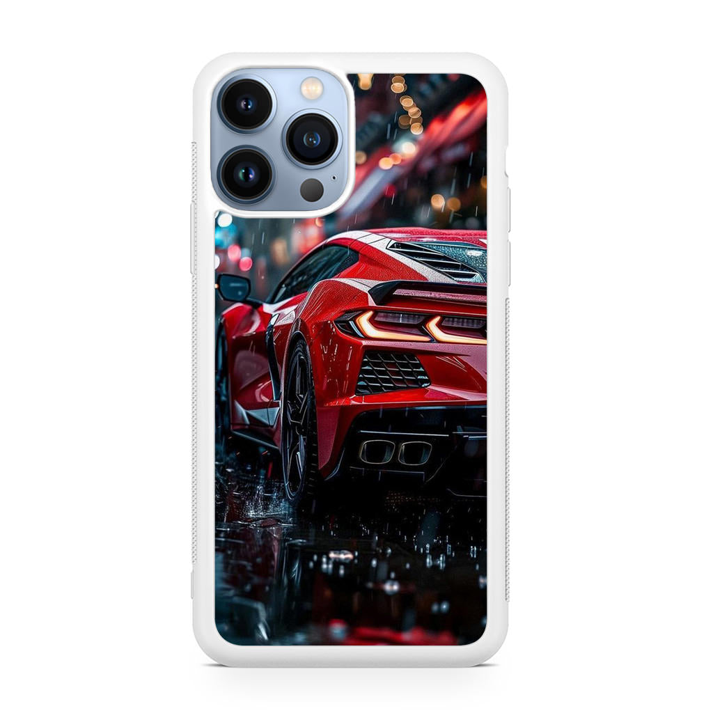 Red Sport Car in the Rain iPhone 13 Pro / 13 Pro Max Case