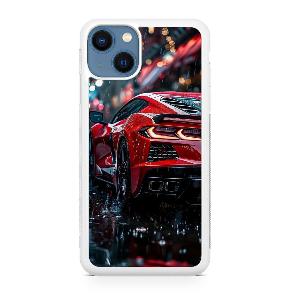Red Sport Car in the Rain iPhone 13 / 13 mini Case