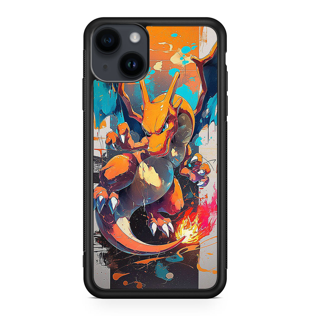 Charizard Inferno on Canvas iPhone 14 / 14 Plus Case
