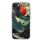 Crimson Moon Over Silent Peaks iPhone 14 / 14 Plus Case
