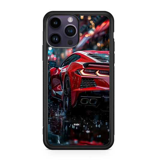 Red Sport Car in the Rain iPhone 14 Pro / 14 Pro Max Case