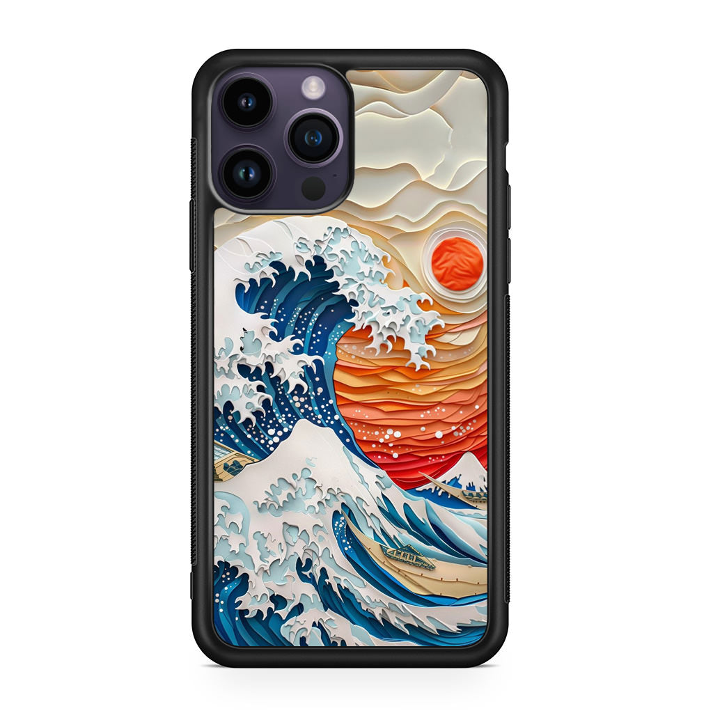 The Great Wave Off Paper Art iPhone 14 Pro / 14 Pro Max Case
