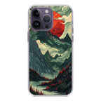 Crimson Moon Over Silent Peaks iPhone 14 Pro / 14 Pro Max Case