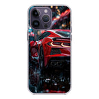 Red Sport Car in the Rain iPhone 14 Pro / 14 Pro Max Case
