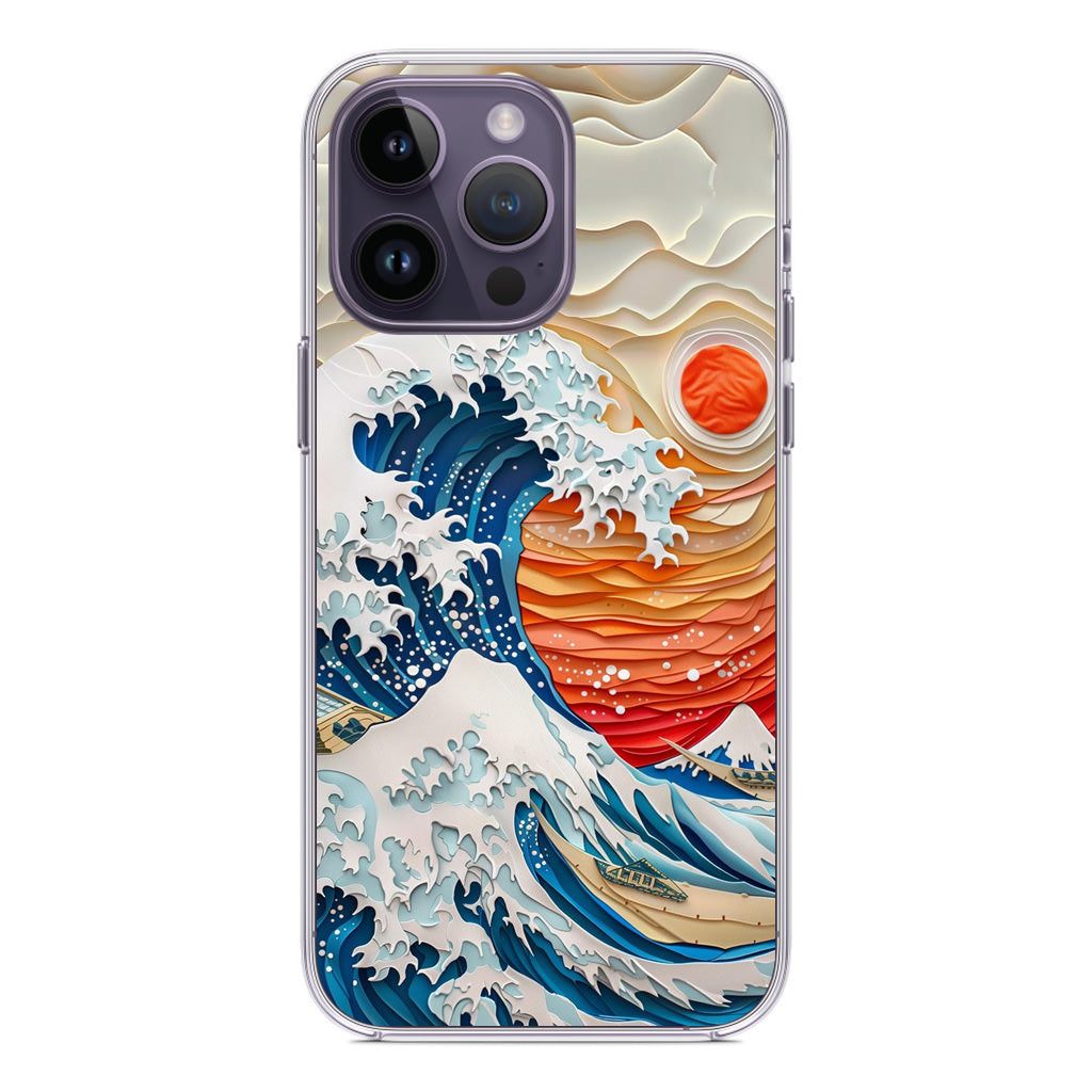 The Great Wave Off Paper Art iPhone 14 Pro / 14 Pro Max Case