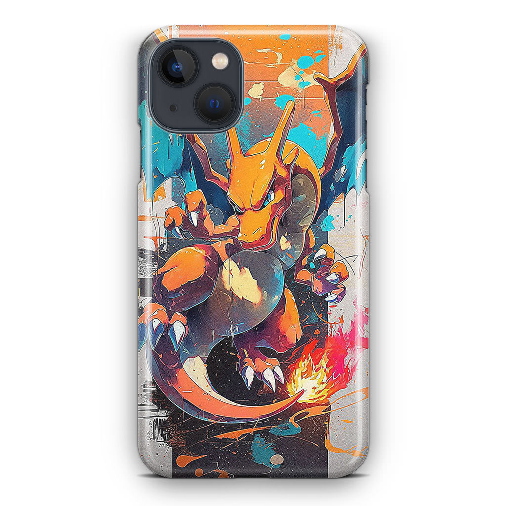Charizard Inferno on Canvas iPhone 14 / 14 Plus Case