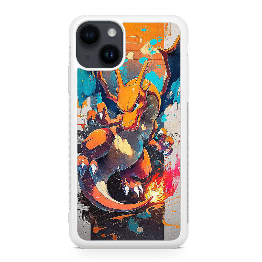 Charizard Inferno on Canvas iPhone 14 / 14 Plus Case