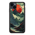 Crimson Moon Over Silent Peaks iPhone 15 / 15 Plus Case