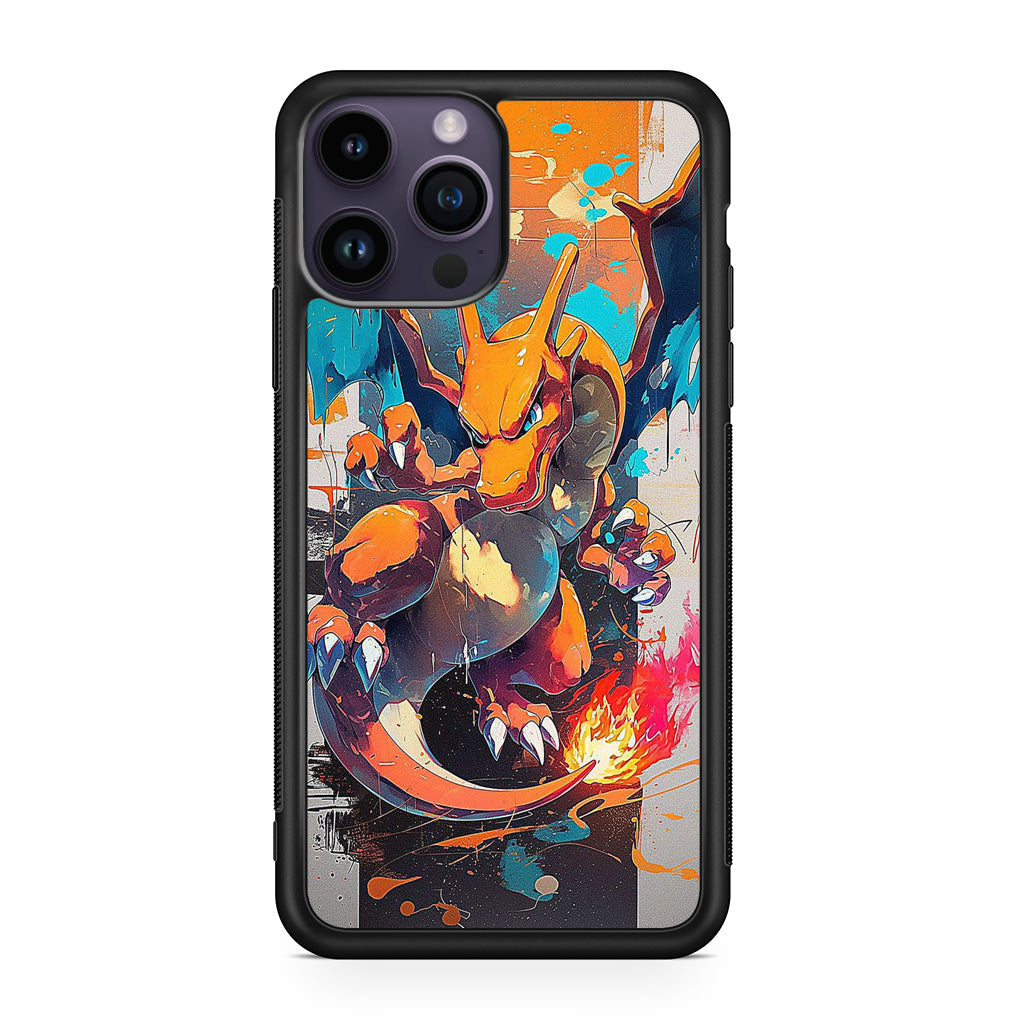 Charizard Inferno on Canvas iPhone 15 Pro / 15 Pro Max Case
