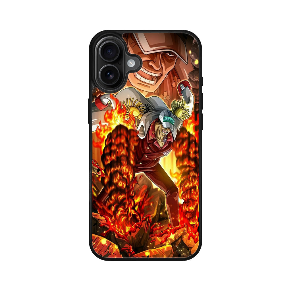 Akainu Exploding Volcano iPhone 16 / 16 Plus Case