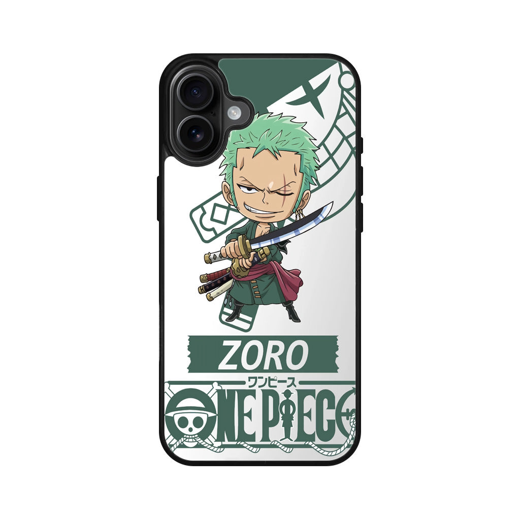 Chibi Zoro iPhone 16 / 16 Plus Case