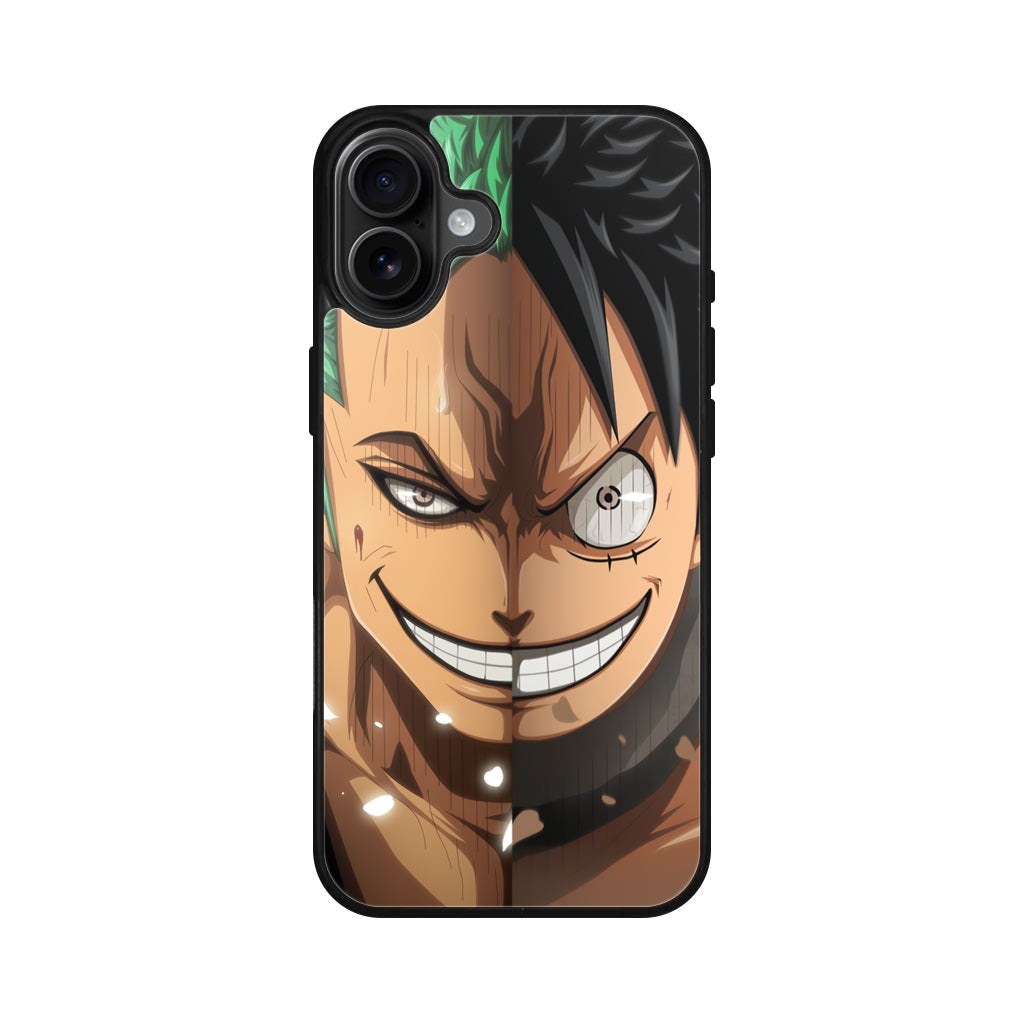 Luffy And Zoro Half Smile iPhone 16 / 16 Plus Case